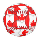 Balle De Baseball Drapeau canadien, Coeurs - Baseballs, Love Canada (Devant)