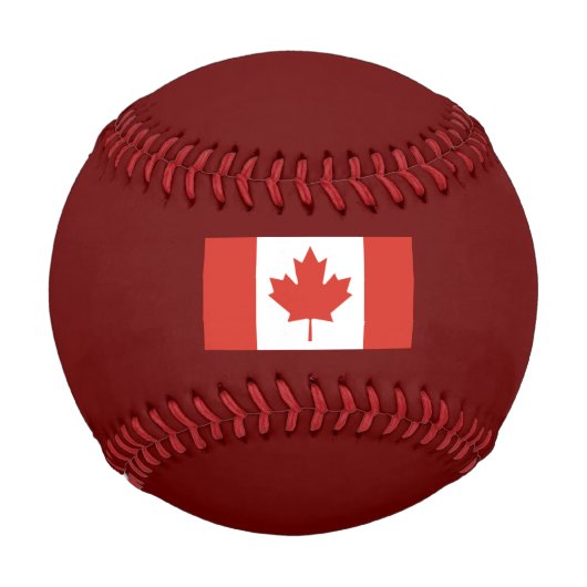 Balle De Baseball Drapeau canadien (Feuille d'érable) (Canada) (Devant)