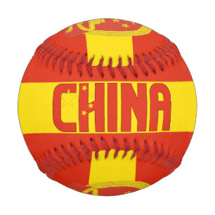 Balle De Baseball Drapeau chinois et blason patriotique