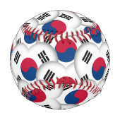 Balle De Baseball Drapeau coréen, Coeurs - Baseballs, Aimer Corée du (Devant)