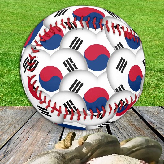 Balle De Baseball Drapeau coréen, Coeurs - Baseballs, Aimer Corée du