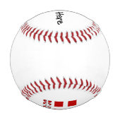 Balle De Baseball Drapeau danois avec votre nom (Dos)