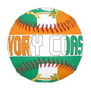 Balle De Baseball Drapeau de Côte d'Ivoire et armoiries patriotiques