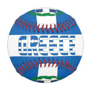 Balle De Baseball Drapeau de Grèce et armoiries Baseball patriotique