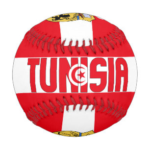 Balle De Baseball Drapeau de la Tunisie et armoiries patriotiques