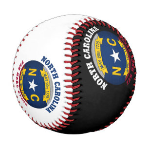 BALLE DE BASEBALL DRAPEAU DE L'ÉTAT DU TROU DE LA CAROLINE DU NORD