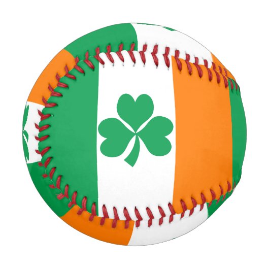 Balle De Baseball Drapeau de l'Irlande Shamrock (Devant Gauche)