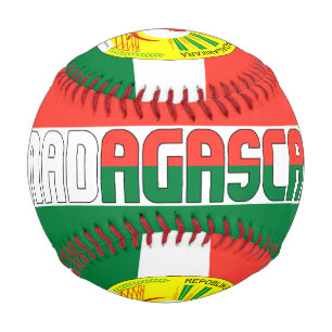 Balle De Baseball Drapeau de Madagascar et Armoiries Patriotique