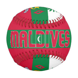 Balle De Baseball Drapeau des Maldives et Armoiries Patriotique