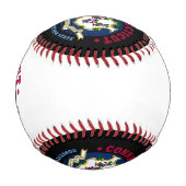 BALLE DE BASEBALL DRAPEAU D'ÉTAT CONSTITUTION CONNECTICUT (Dos)
