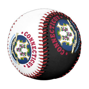 BALLE DE BASEBALL DRAPEAU D'ÉTAT CONSTITUTION CONNECTICUT