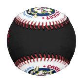 BALLE DE BASEBALL DRAPEAU D'ÉTAT CONSTITUTION CONNECTICUT (Devant)