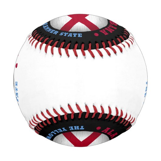 BALLE DE BASEBALL DRAPEAU D'ÉTAT D'ALABAMA (Dos)
