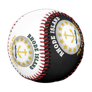 BALLE DE BASEBALL DRAPEAU D'ÉTAT DE L'OCÉAN DE L'ÎLE RHODE