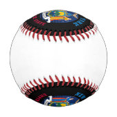 BALLE DE BASEBALL DRAPEAU D'ÉTAT DE NEW YORK (Dos)