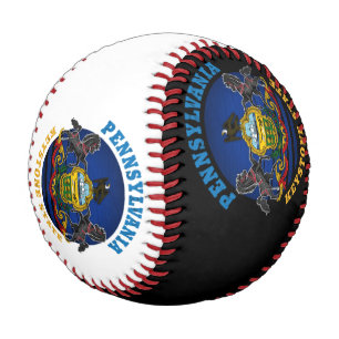 BALLE DE BASEBALL DRAPEAU D'ÉTAT DE PENNSYLVANIA KEYSTONE