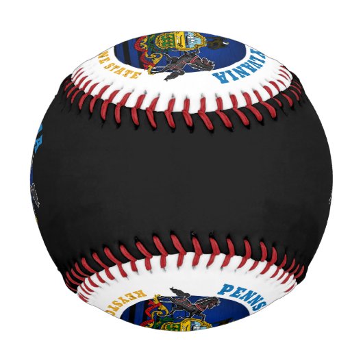 BALLE DE BASEBALL DRAPEAU D'ÉTAT DE PENNSYLVANIA KEYSTONE (Devant)