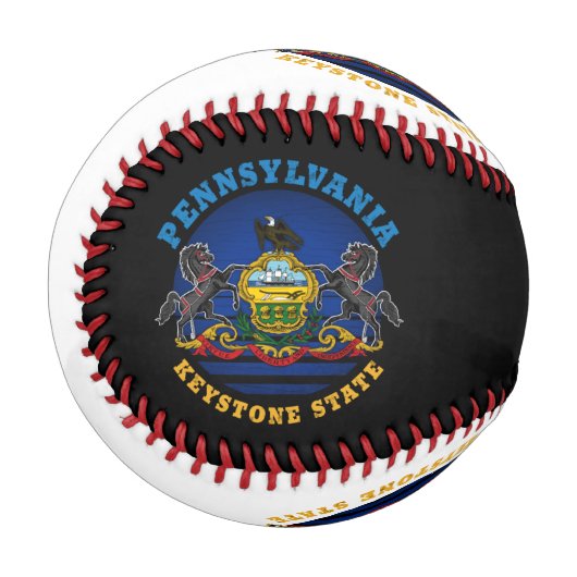 BALLE DE BASEBALL DRAPEAU D'ÉTAT DE PENNSYLVANIA KEYSTONE (Devant Gauche)
