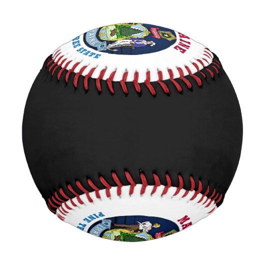 BALLE DE BASEBALL DRAPEAU D'ÉTAT DE PINE MAINE (Devant)