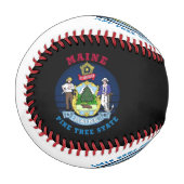 BALLE DE BASEBALL DRAPEAU D'ÉTAT DE PINE MAINE (Devant Gauche)