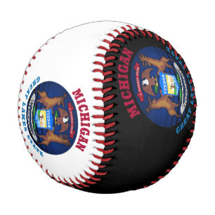 BALLE DE BASEBALL DRAPEAU D'ÉTAT DES GRANDS LACS DE MICHIGAN