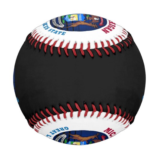 BALLE DE BASEBALL DRAPEAU D'ÉTAT DES GRANDS LACS DE MICHIGAN (Devant)