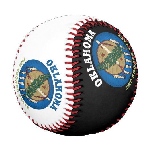 BALLE DE BASEBALL DRAPEAU D'ÉTAT D'OKLAHOMA (Angle)