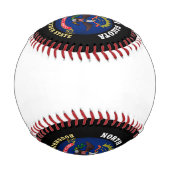 BALLE DE BASEBALL DRAPEAU D'ÉTAT DU NORD DAKOTA ROUGHRIDER (Dos)
