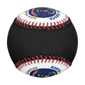 BALLE DE BASEBALL DRAPEAU D'ÉTAT DU NORD DAKOTA ROUGHRIDER (Devant)