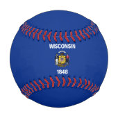Balle De Baseball Drapeau d'État du Wisconsin (Dos)