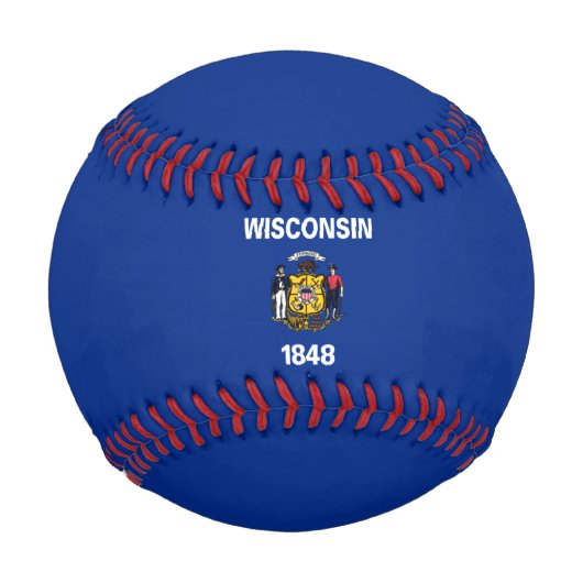 Balle De Baseball Drapeau d'État du Wisconsin (Devant)