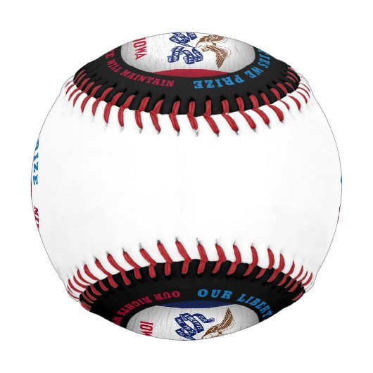 BALLE DE BASEBALL DRAPEAU D'ÉTAT IOWA HAWKEYE (Dos)
