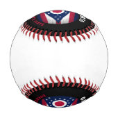 BALLE DE BASEBALL DRAPEAU D'ÉTAT OHIO BUCKEYE (Dos)