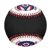 BALLE DE BASEBALL DRAPEAU D'ÉTAT OHIO BUCKEYE (Devant)