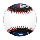 BALLE DE BASEBALL DRAPEAU D'ÉTAT TEXAS LONE STAR (Dos)
