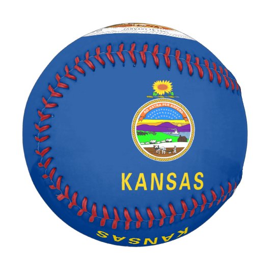 Balle De Baseball Drapeau du Kansas (Devant Gauche)