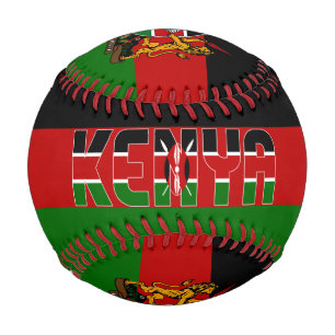 Balle De Baseball Drapeau du Kenya et Armoiries Patriotique