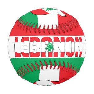 Balle De Baseball Drapeau du Liban et Armoiries Patriotique