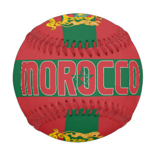 Balle De Baseball Drapeau du Maroc et Armoiries Patriotique