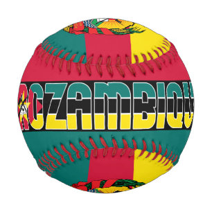 Balle De Baseball Drapeau du Mozambique et Armoiries Patriotique