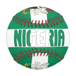 Balle De Baseball Drapeau du Nigeria et Armoiries Patriotique