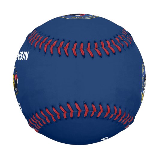 Balle De Baseball Drapeau du Wisconsin (Devant)