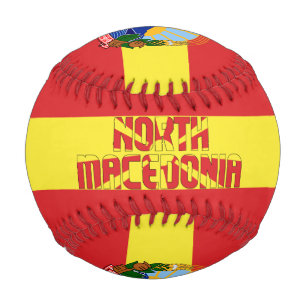 Balle De Baseball Drapeau et armoiries de Macédoine du Nord Patrioti
