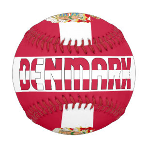 Balle De Baseball Drapeau et armoiries du Danemark Patriotique