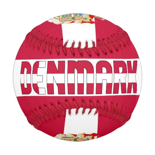 Balle De Baseball Drapeau et armoiries du Danemark Patriotique (Devant)