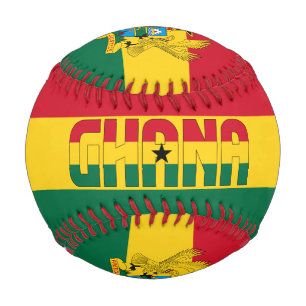 Balle De Baseball Drapeau et armoiries du Ghana Patriotique