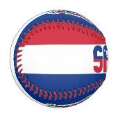 Balle De Baseball Drapeau et armoiries du Samoa Baseball patriotique (Devant Gauche)