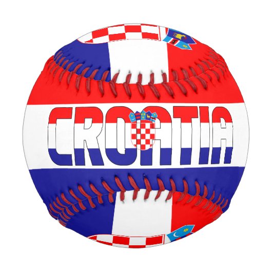 Balle De Baseball Drapeau et blason de Croatie Patriotique (Devant)