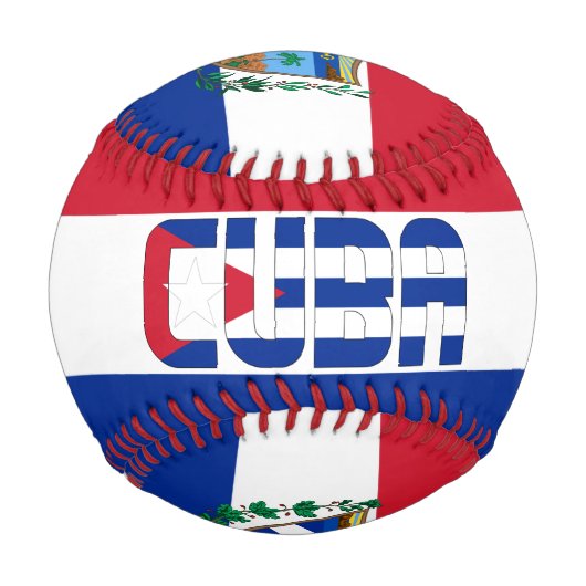 Balle De Baseball Drapeau et blason de Cuba Patriotique (Devant)