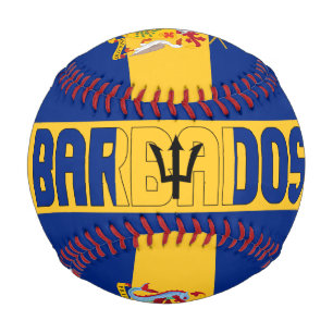 Balle De Baseball Drapeau et blason de la Barbade Patriotique